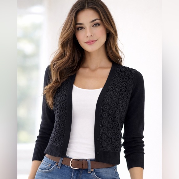 Premise Sweaters - Crochet front cardigan